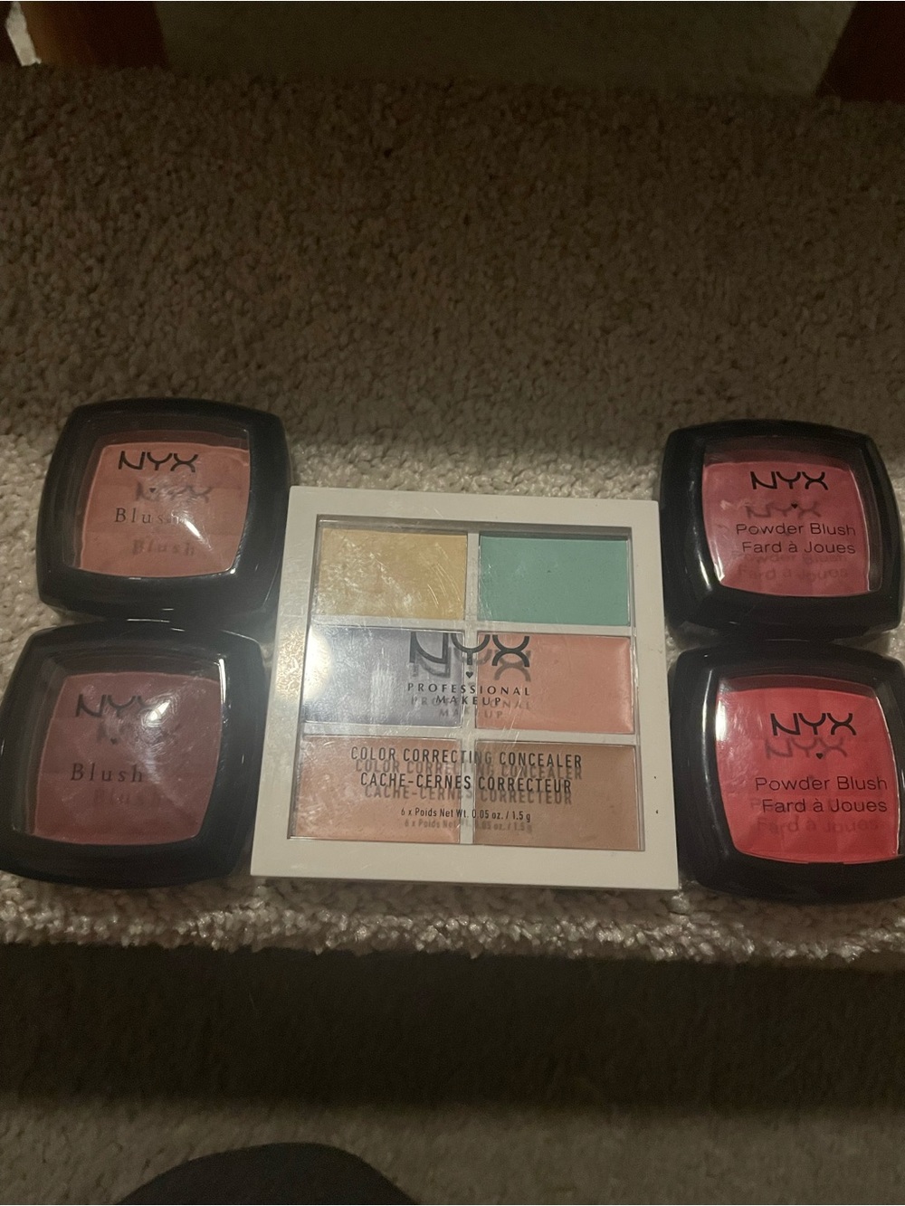 NYX blush set and color correcting concealer